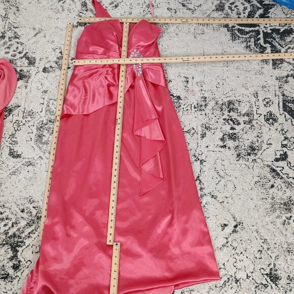 Modern Mais Women's Satin Evening Dress Sz 12 Graduation Wedding Party Cocktail - Picture 8 of 16